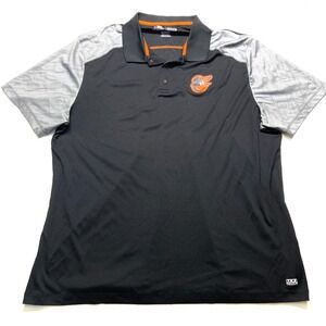 Baltimore Orioles MLB Black Polo Shirt Men's 3xl Black Gray Pullover Genuine